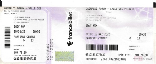 Billet concert iggy pop monaco - pop,