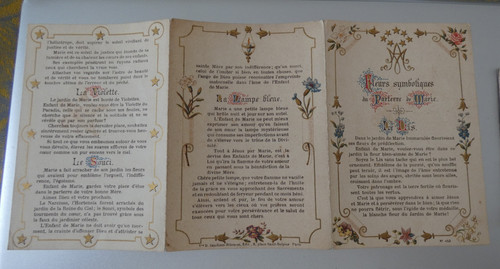 Image pieuse triptyque fleurs