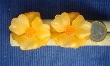 B26B Neuf Boucle Oreille BO Clip Fleur Orange Bijou Createur Vintage Earrings