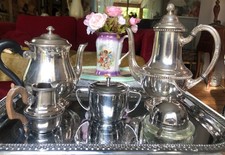 CAFETIERE V.SAGLIER THEIERE ST MEDARD POT A LAIT SUCRIER BEURRIER SUR PLATEAU