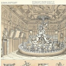 Europe 17th century Le buffet le dresssoir Goldsmith table - press engraving 1888