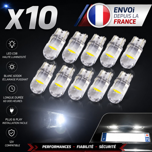 10x ampoules led - t10, cob