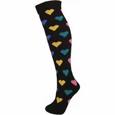 2 Paires Noir Avec Couleur Hearts Chaussettes Ski Snowboard 60CMS Adultes
