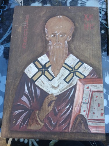 Icône religieuse peint sur - peint,