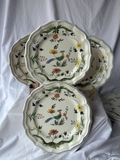 Gien Oiseaux de Paradis 9.75" Earthenware Dinner Plates Set of 4