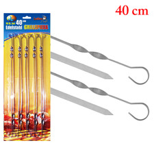 10X Brochettes à viande INOX larges pour barbecue 40CM - Shashlik Kebab bbq