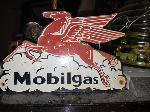 Vintage mobil gasoline sign - vintage,