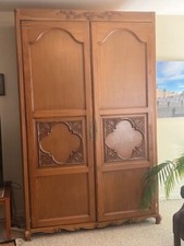 Armoire. Hardwood, 93" H X 58"W X 28 . Hand built. Separate  inner compartment