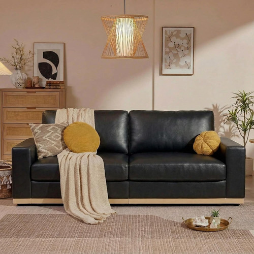 Modern black pu leather - 86",