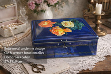 Boîte métal ancienne bleu