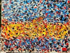 POINTILLISME TABLEAU ABSTRAIT