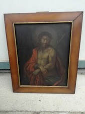 XVIII Siècle Couronnement D'Épines Huile Sur Table École Italienne 30 X 38 CM