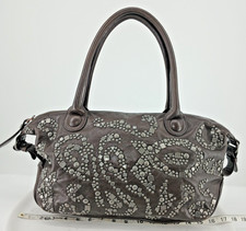Francesco Biasia Brown Leather Metal Studded Purse Shoulder Bag. C116