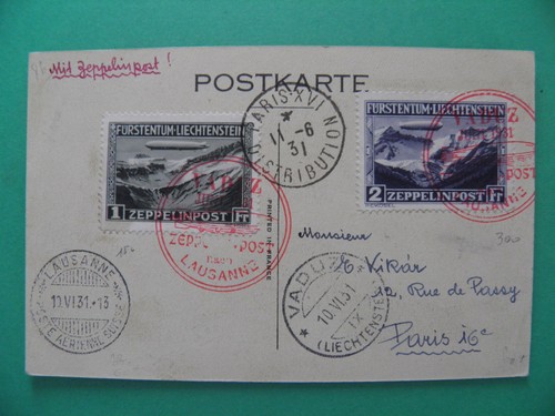Liechtenstein 1931 card - card, to