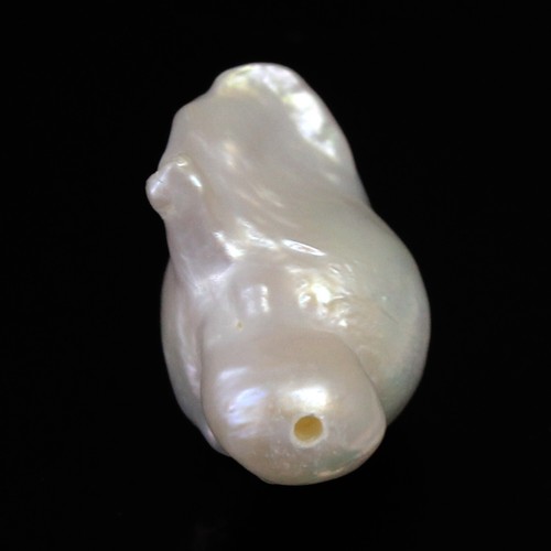 Perle baroque blanche percée