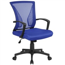 Chaise de Bureau Ergonomique Fauteuil de Bureau Pivotante Siège Large Bleu