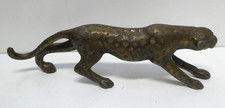 VINTAGE BRONZE JAGUAR PANTHER LEOPARD STATUE FIGURINE SCULPTURE