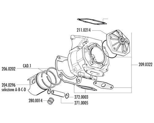 60mm kit piston polini - kit,