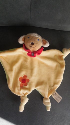 Doudou plat mouton jaune - jaune, vert