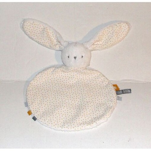 Doudou plat lapin - plat, blanc