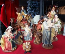 Crèche de la Nativité Résine Hauteur 20cm 11 Pcs Luxe Neuf