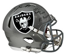 Brock Bowers Signed Raiders AUTHENTIC Helmet NFL Rookie Records Insc Beckett COA