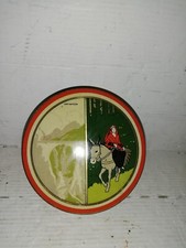 OLD ROUND BOX CANDY IRON LITHOGRAPH CONFECTIONERY ACACIAS FORGED