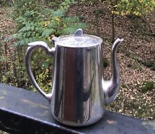Vintage British Military Tea or Coffee Pot, Officer's Mess, Broad-arrow, Plated