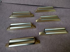 Lot De Six Anciennes Poignées Dorées De Tiroir Armoire ..Ancien Stock Aluminiun