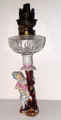 Petite lampe pétrole faience - pÉtrole,