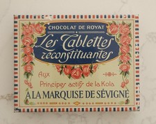 Old canvas box Chocolat de Royat à La Marquise de Sévigné Les Tablettes..