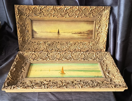 Paire tableau ancien - de,