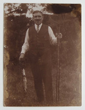 Fishing Return Men Watch Loot Fish Fisherman - Old Photo Snapshot