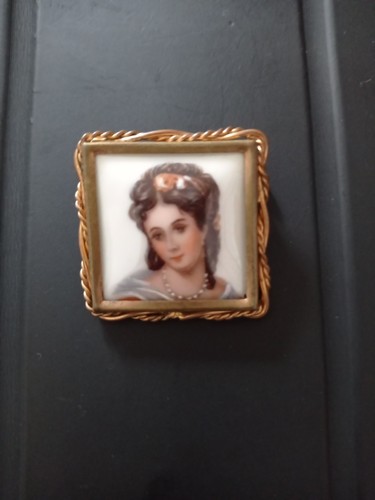Broche ancienne porcelaine - en,