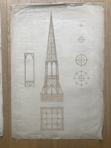 Plan architecte ancien - plan,