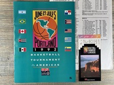1992 Basketball Tournament of the Americas Program Ticket June 29 Dream Team