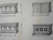 Comptoir style model époque GRAVURE le GARDE-MEUBLE DESTOUCHES XIXéme