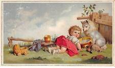 Chromos - COR15038 - Girl - Dog - Stroller - 12x7 cm approx