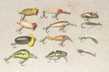 Lot of 12 Vintage Ultralight Lures Jitterbug Hula Popper Falls Big Inch Kautzky