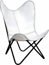 Chaise Longue Accent Pliante En Cuir De Buffle Fait Main Papillon