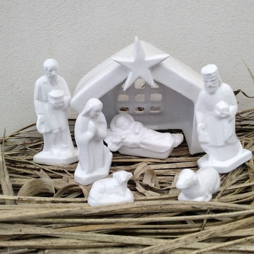 Crèche faience française - crèche,