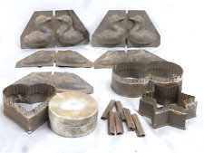 🇫🇷 ANCIEN LOT 9 MOULES CHOCOLAT GÂTEAU DOUILLE FER BLANC PÂTISSIER CONFISEUR