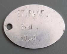 1914-1918 PLAQUE IDENTITE Poilu 114° RI  WWI FRANCE ORIGINAL FRENCH DOG TAG
