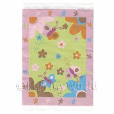 Maison de Poupées Petit Rose Enfants Tapis Papillons Et Fleurs