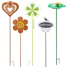 Décoration de Jardin Métal Connecteur Ornement Bouclier Déco Prise de Terre