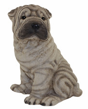 Figurine Chien Chinois Shar Pei Chiot Collection Castagna Résine H 24 CM