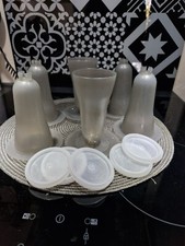 Tupperware - Lot 6 coupes sur pieds grises Vintage