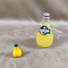 Vintage 1980s Made in France Plastic Orangina Bottle Shape Keychain