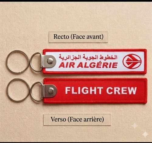 Porte clé brodé tissé - porte, avion