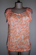 HAUT FEMME ORANGE MOTIFS